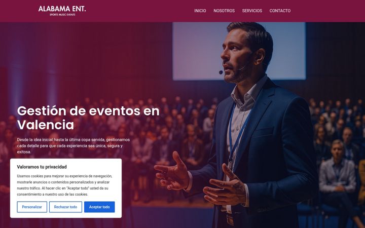 Screenshot of alabama-eventos.es
