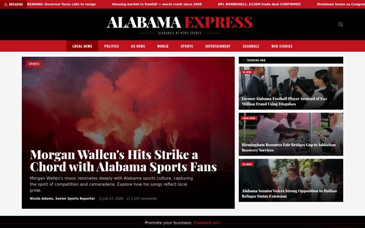 Screenshot of alabama-express.com