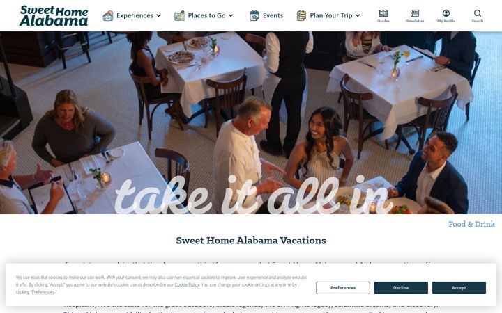 Screenshot of alabama.travel