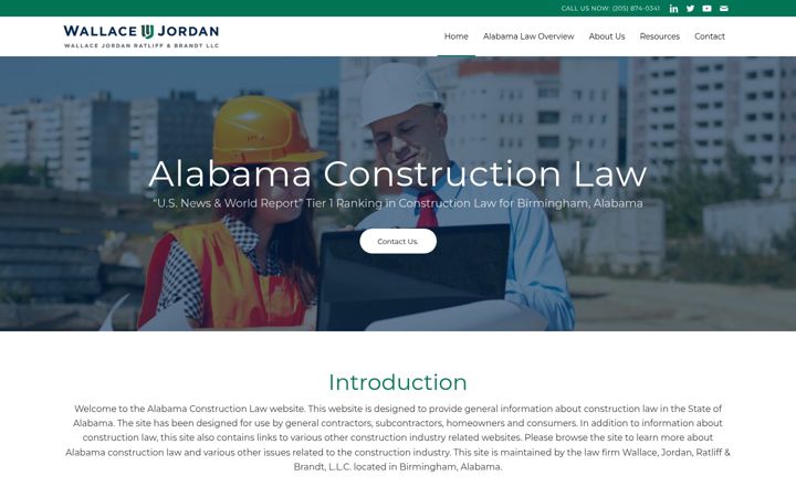 Screenshot of alabamaconstructionlaw.com