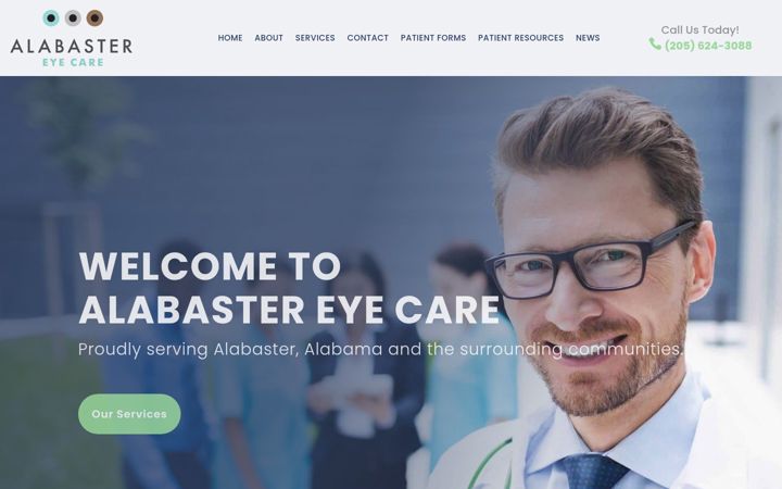 Screenshot ta' alabastereyecare.com