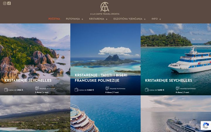 Screenshot of alacartetravel.hr