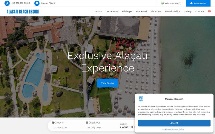 Screenshot of alacatibeachresort.com