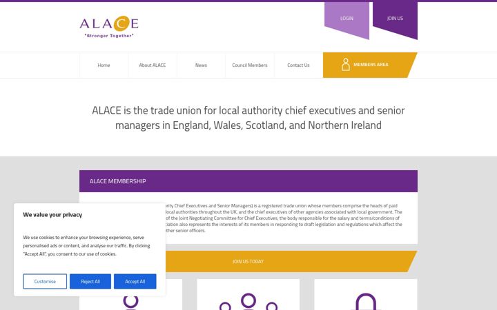 Screenshot of alace.org.uk