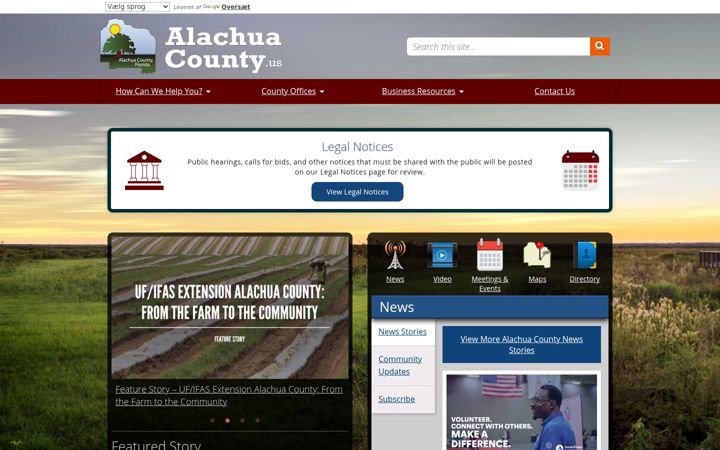 Skjermbilde av alachuacounty.us