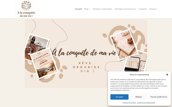 Screenshot of alaconquetedemavie.fr