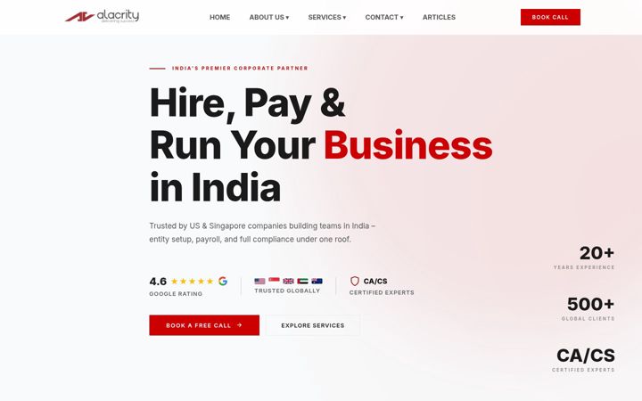 Screenshot of alacritycorp.com