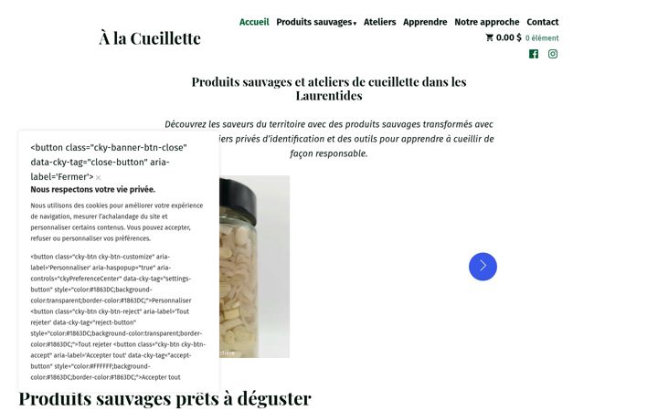 Screenshot di alacueillette.com