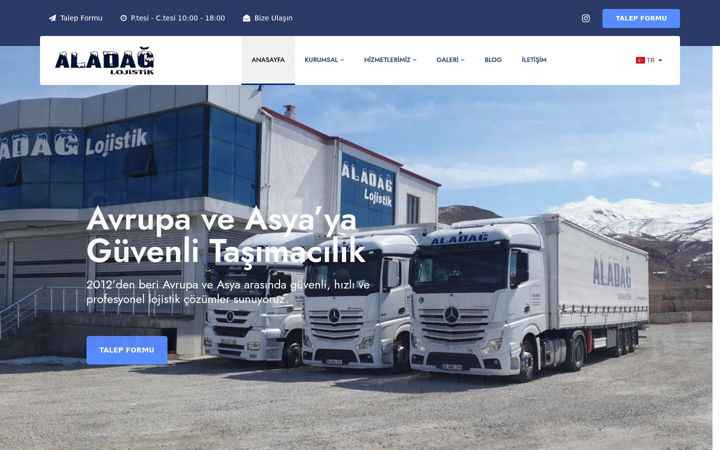 Екранна снимка на aladaglojistik.com.tr