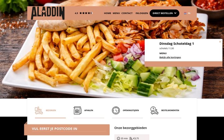 Screenshot stránky aladdin-togo.nl