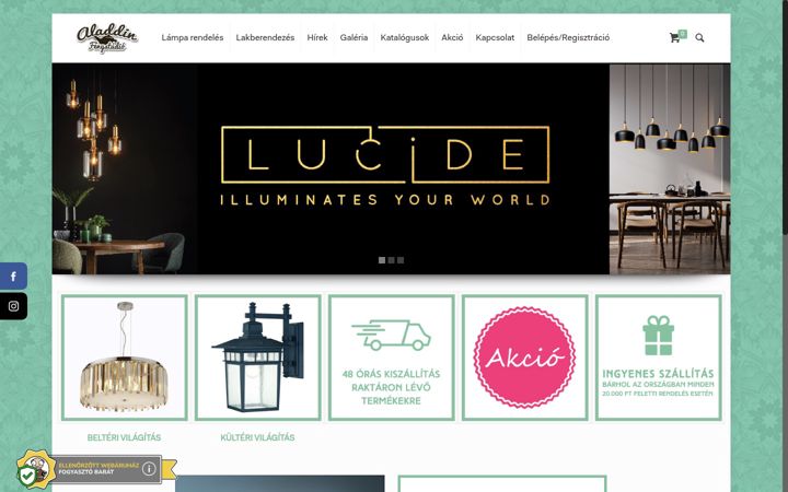 Screenshot of aladdinfenystudio.hu