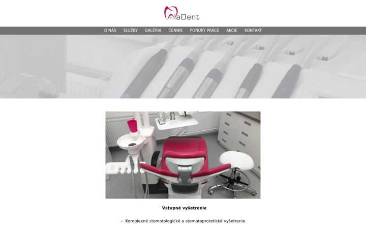 Screenshot of aladent.sk
