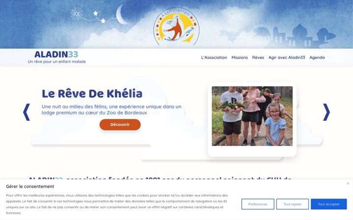Screenshot of aladin33.com