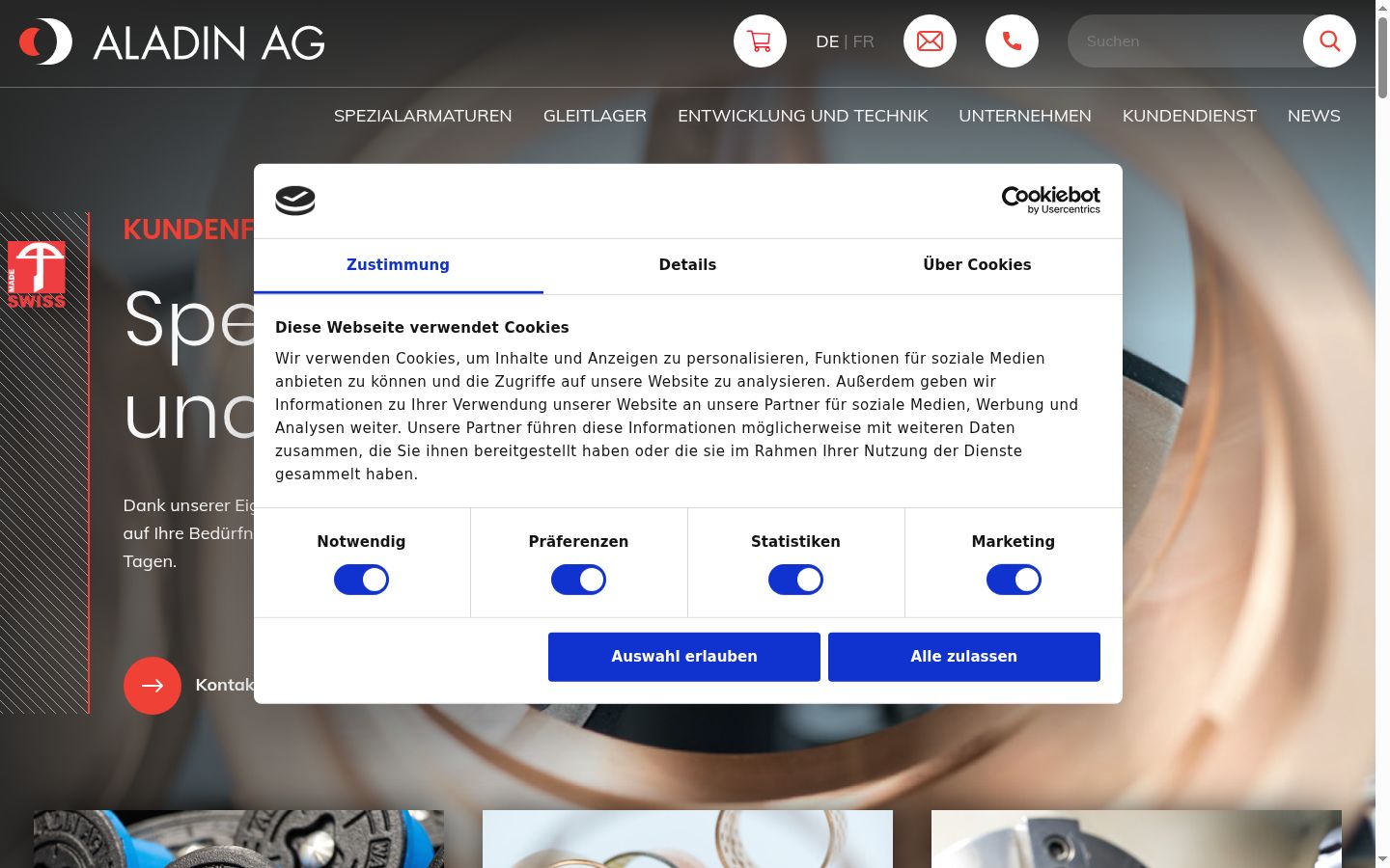 Skärmbild av samtyckesbannern som visades före någon interaktion
