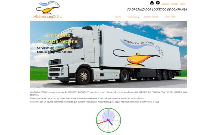 Screenshot of aladinoscargo.com