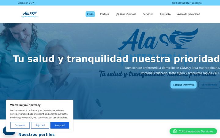 Screenshot of alaenfermeria.com