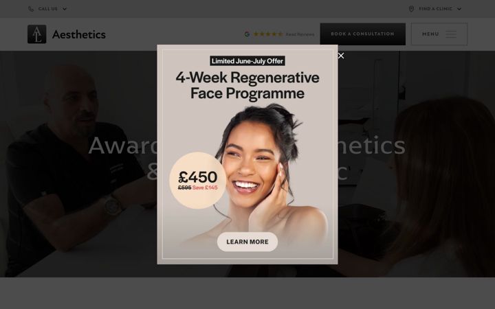 Screenshot of alaesthetics.co.uk