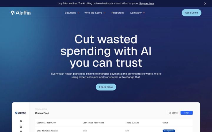 Screenshot of alaffiahealth.com