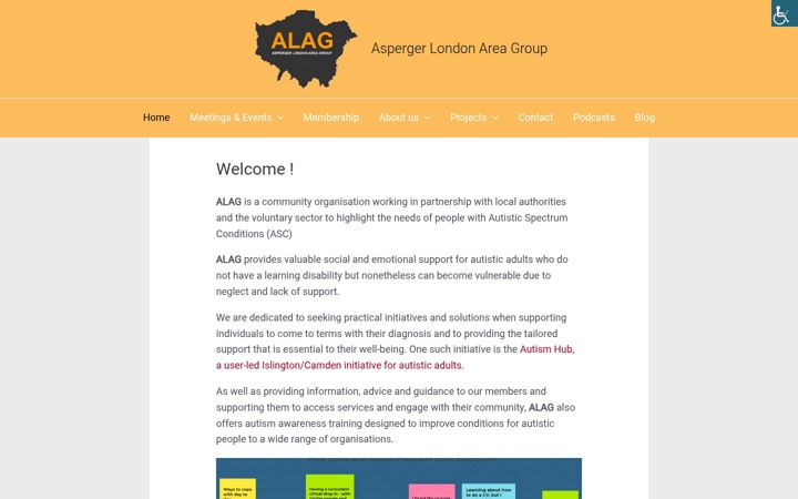 Screenshot of alag.org.uk