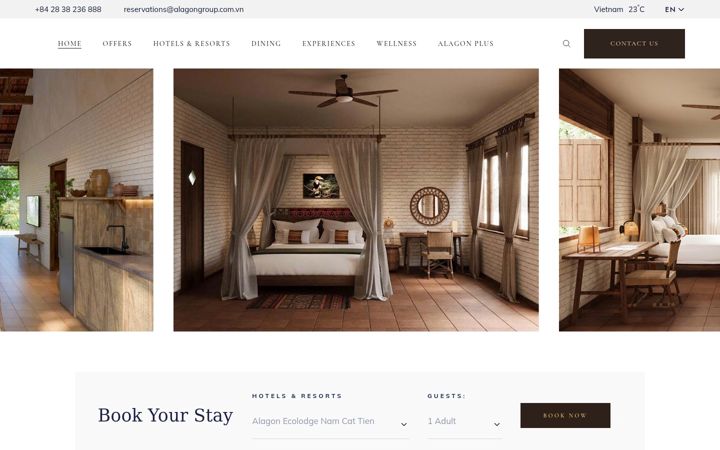 Screenshot of alagonhotels.com