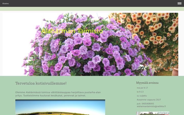 Screenshot of alaharmantaimisto.fi