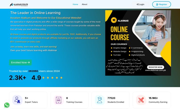 Screenshot of alahmar.com.pk