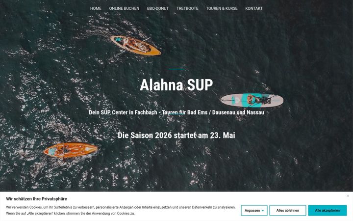Skærmbillede af alahnasup.com
