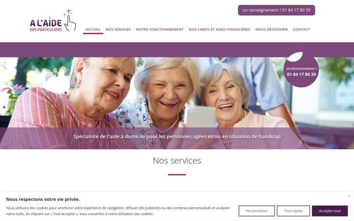 Screenshot of alaidedesparticuliers.fr