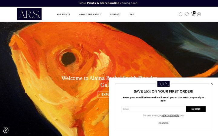 Screenshot of alainarachelsmith.com