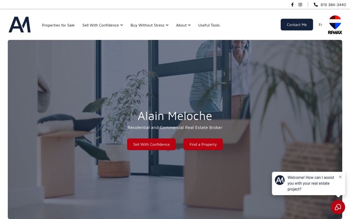 Screenshot of alainmeloche.com