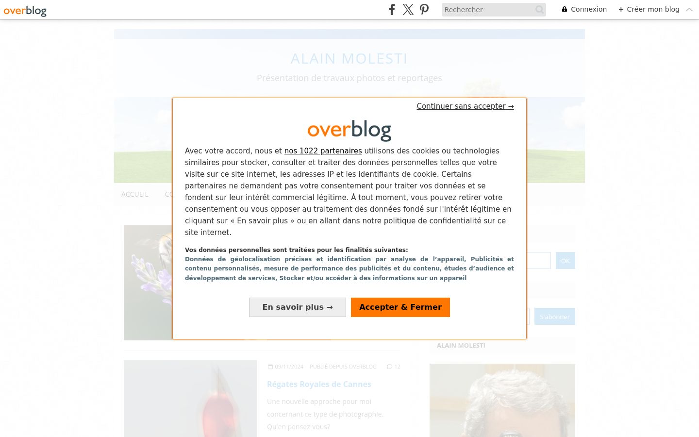 Screenshot del banner di consenso mostrato prima di qualsiasi interazione