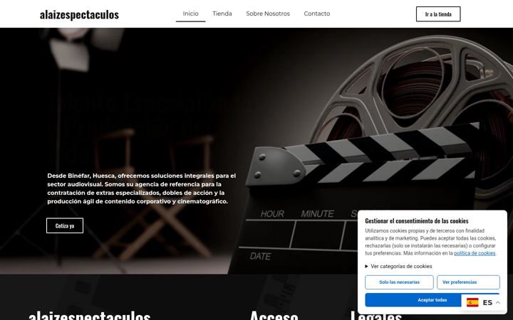 Screenshot von alaizespectaculos.com