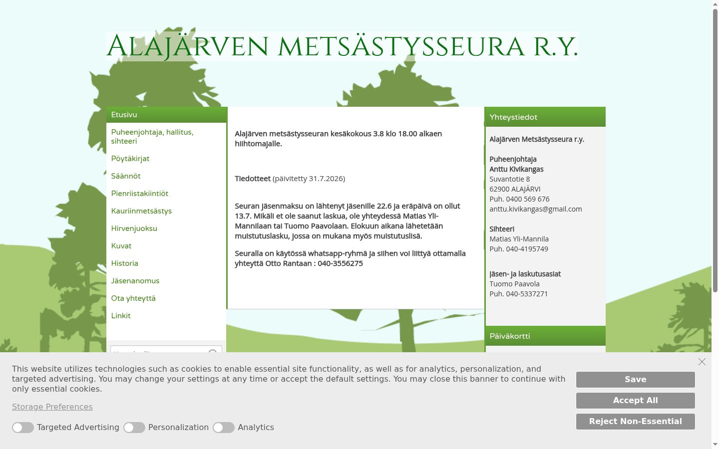 Sutikimo reklamjuostės, rodytos prieš bet kokią sąveiką, ekrano kopija