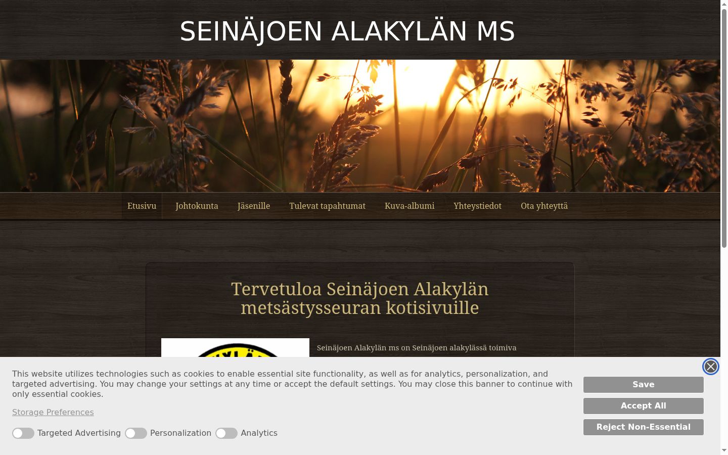 Screenshot des Einwilligungsbanners vor jeglicher Interaktion