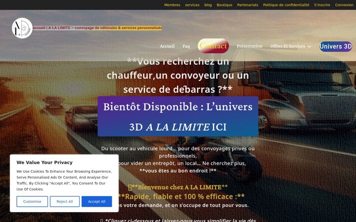 Screenshot ta' alalimiteconvoyage.com