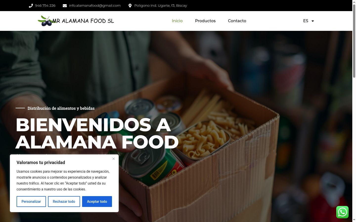 Screenshot del banner di consenso mostrato prima di qualsiasi interazione
