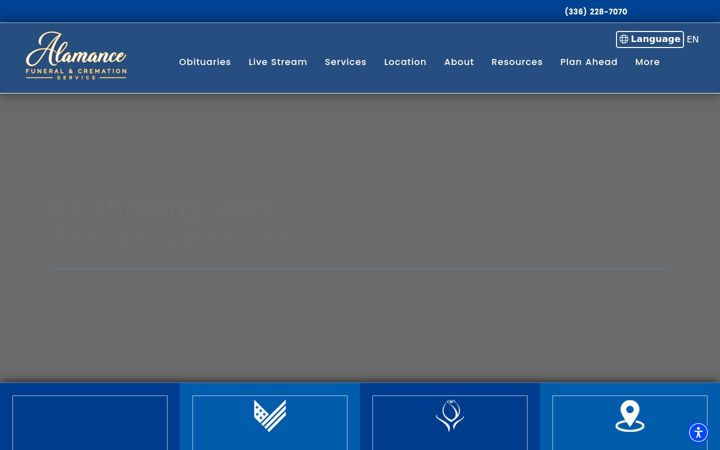 Screenshot di alamancefuneralservice.org