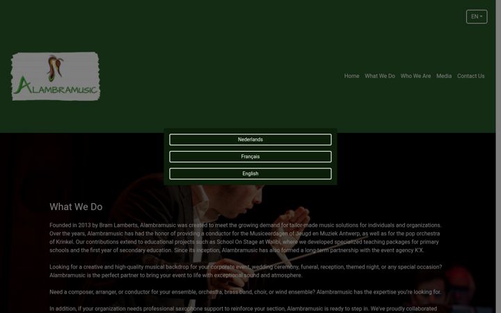 Screenshot of alambramusic.be
