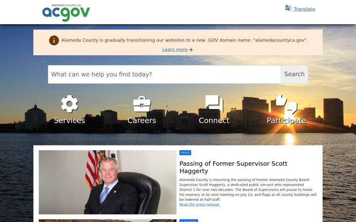 Screenshot of alamedacountyca.gov
