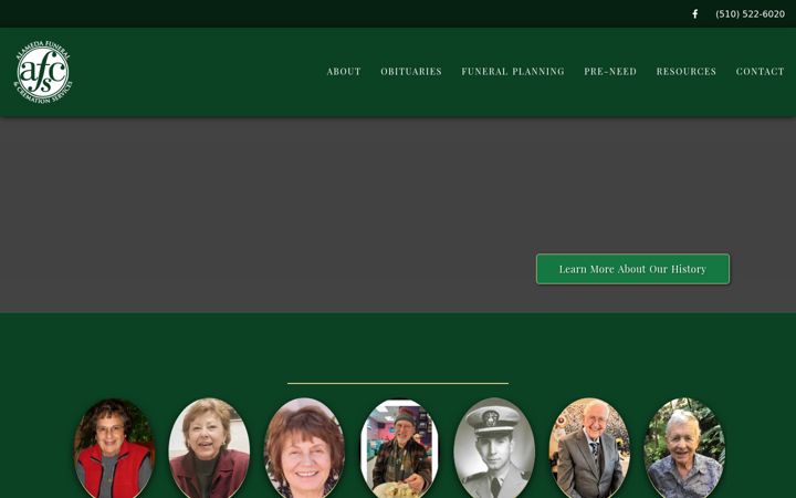 Screenshot of alamedafuneral.org