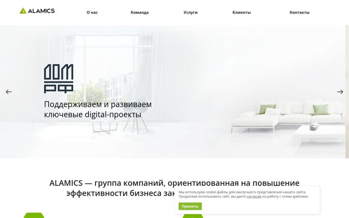 Screenshot of alamics.ru