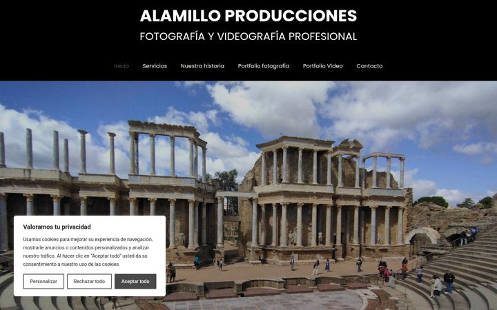 Screenshot of alamilloproducciones.es
