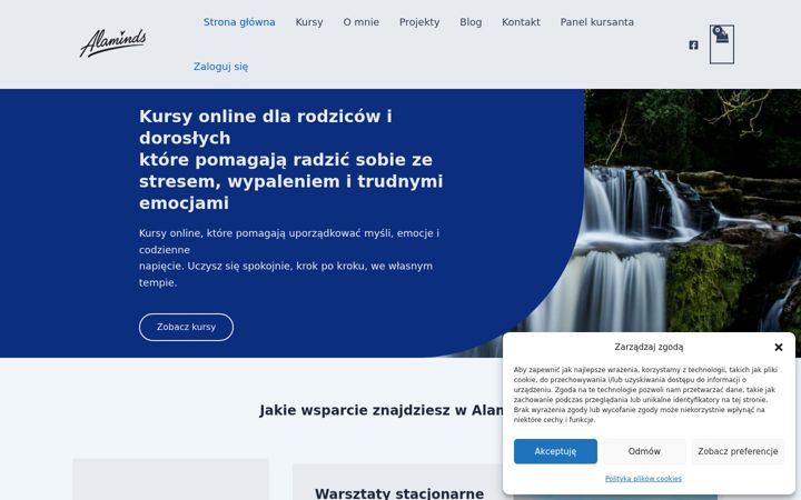Captură de ecran a alaminds.pl