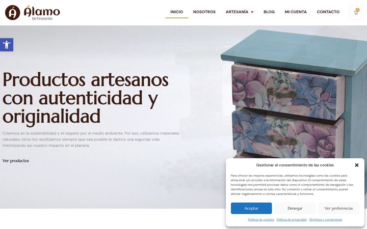 Screenshot of alamoartesania.com