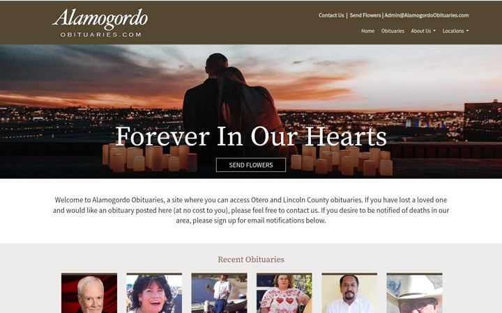 Screenshot of alamogordoobituaries.com