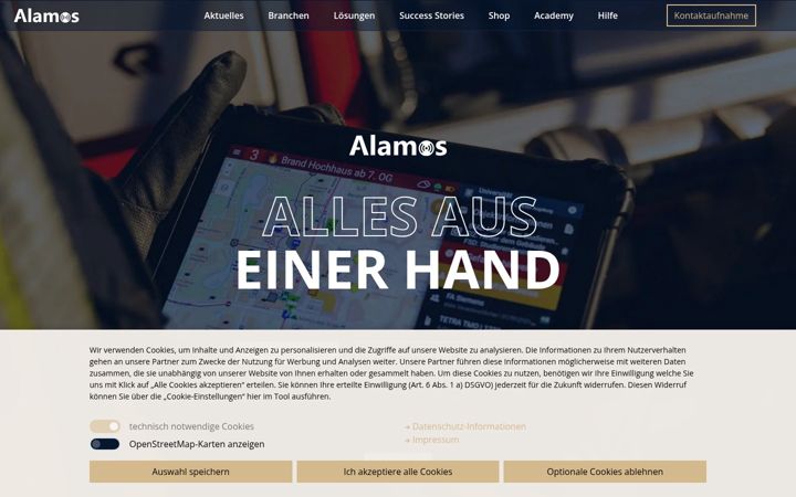 Captură de ecran a alamos-gmbh.com