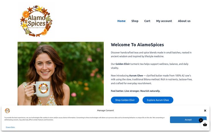 Snímek obrazovky alamospices.com