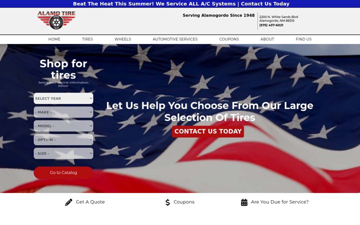 Screenshot of alamotireservice.com