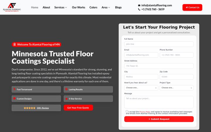 Screenshot of alamtalflooring.com