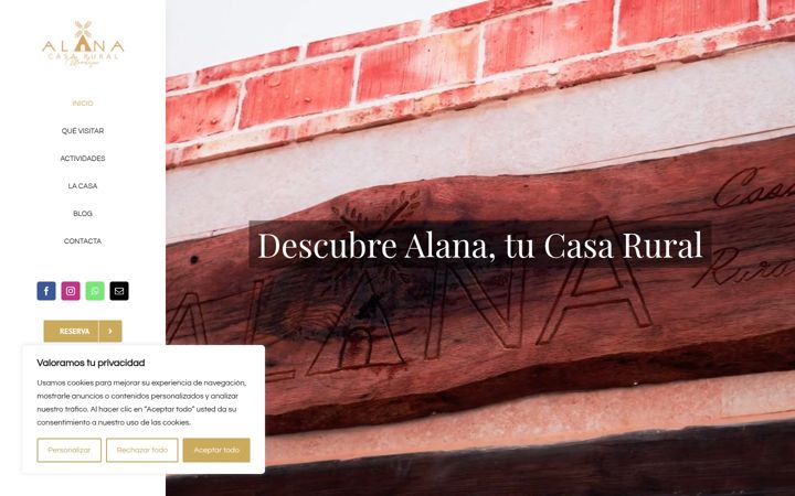 Screenshot of alanacasarural.com